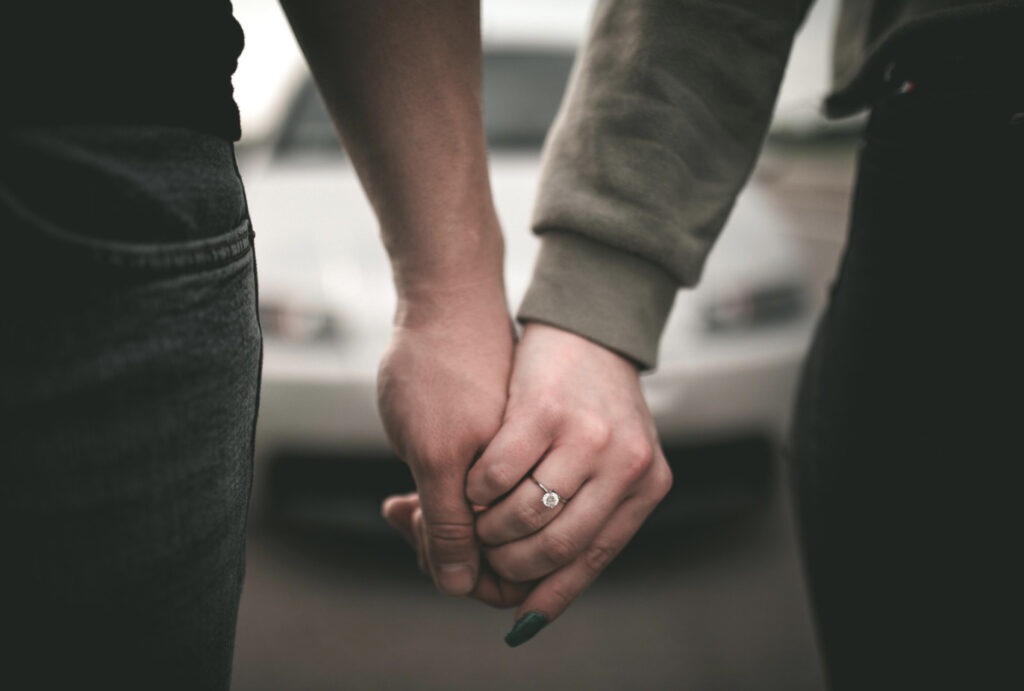 newly engaged couple